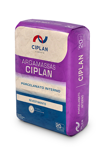Embalagem de 20kg da Argamassa Porcelanato Interno Ciplan.